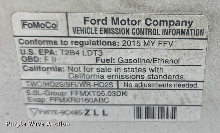 image for item FI0560 2015 Ford F150 XL pickup truck