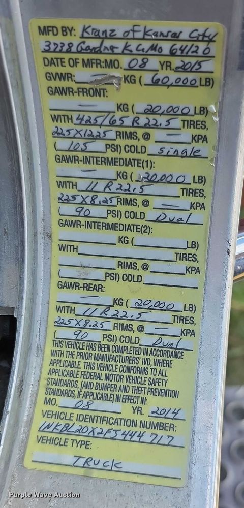 image for item FI0566 2015 Kenworth  T470 dump truck