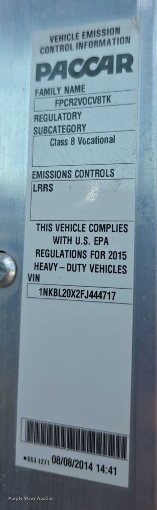 image for item FI0566 2015 Kenworth  T470 dump truck