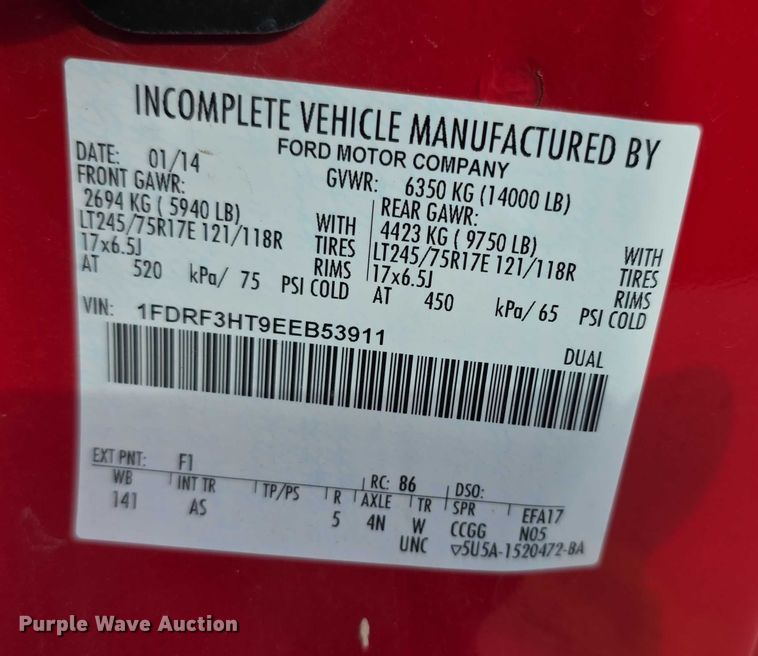 image for item FI0589 2014 Ford F350 Super Duty  dump bed pickup truck