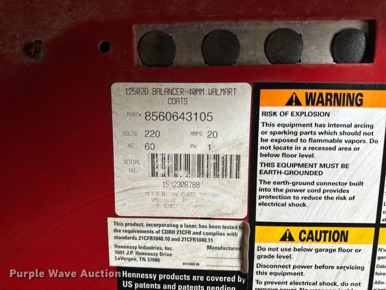 image for item DF8629 (2) Coats 1250 tire balance machines