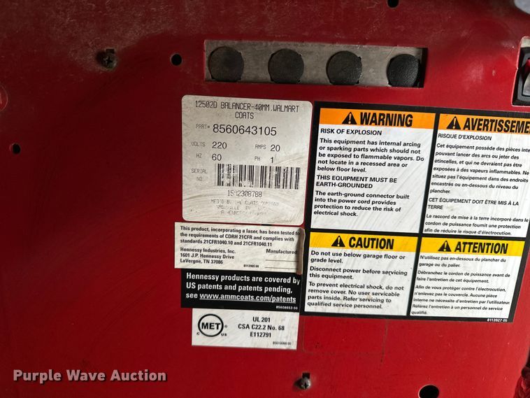 image for item DF8629 (2) Coats 1250 tire balance machines