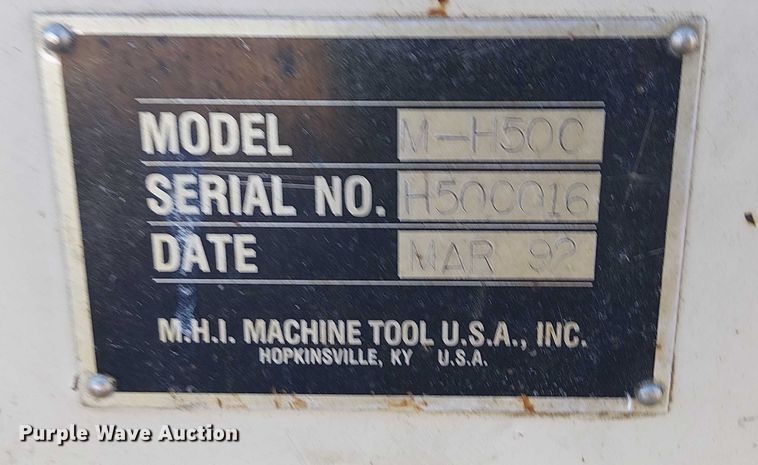 image for item DJ7894 1992 Mitsubishi M-H50C horizontal machining center