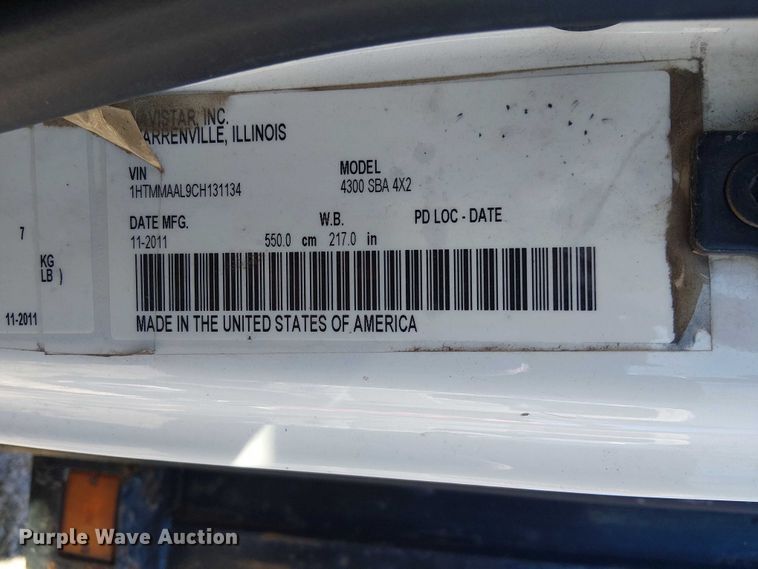 image for item DJ7896 2012 International 4300 flatbed truck