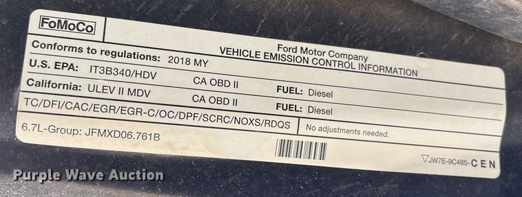 image for item DO1205 2018 Ford F250 Super Duty Crew Cab pickup truck