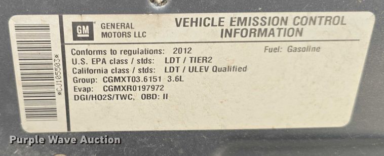 image for item DR3939 2012 Chevrolet Traverse  SUV