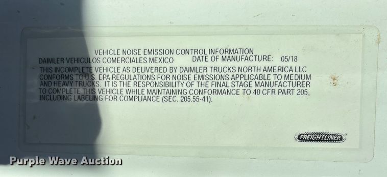 image for item DU1434 2019 Freightliner M2 flatbed truck