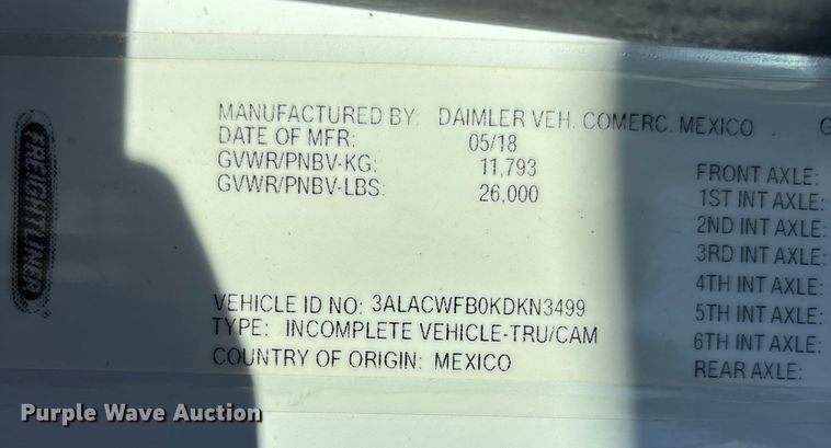 image for item DU1434 2019 Freightliner M2 flatbed truck