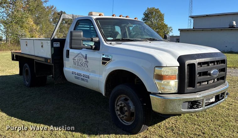 image for item DU1490 2009 Ford F350 Super Duty XL flatbed pickup truck