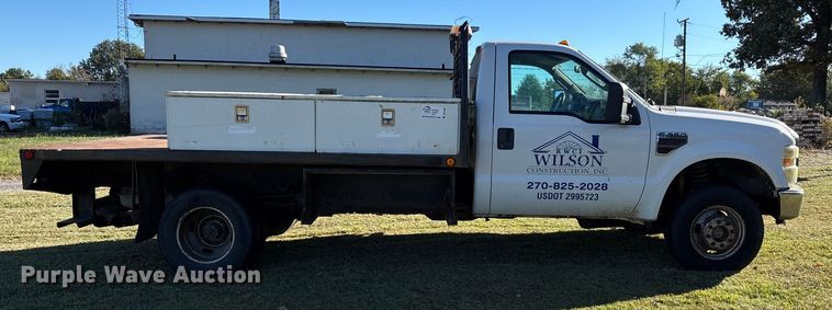 image for item DU1490 2009 Ford F350 Super Duty XL flatbed pickup truck