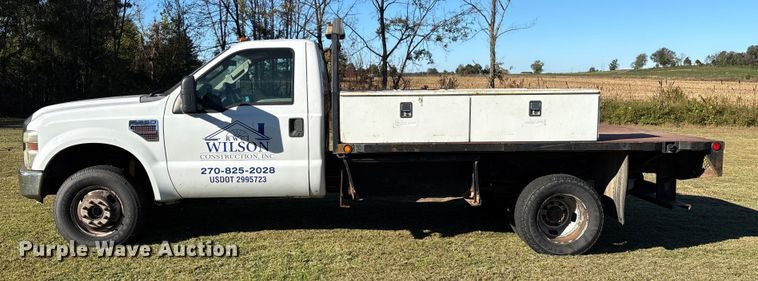 image for item DU1490 2009 Ford F350 Super Duty XL flatbed pickup truck
