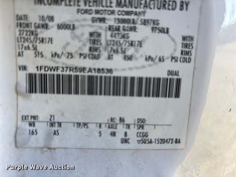 image for item DU1490 2009 Ford F350 Super Duty XL flatbed pickup truck