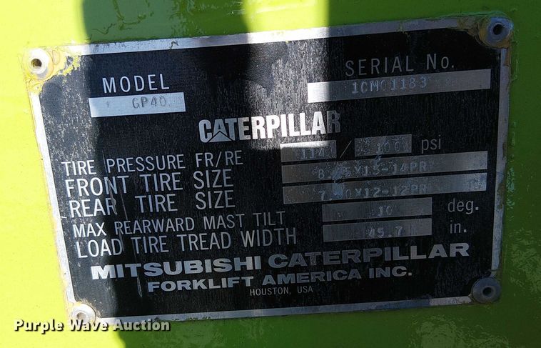 image for item DU3665 Caterpillar GP40 forklift