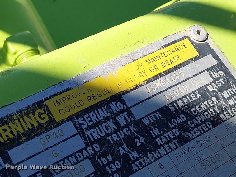 image for item DU3665 Caterpillar GP40 forklift