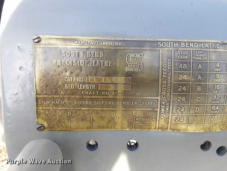 image for item DU3678 South Bend CL155E  lathe