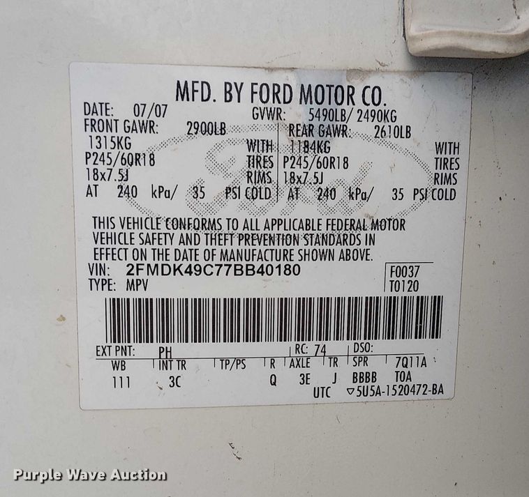 image for item DU3713 2007 Ford Edge  SUV
