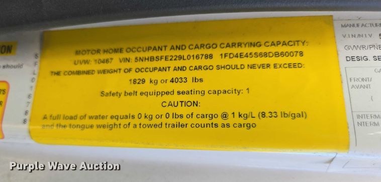 image for item DY1378 2008 Ford Starcraft shuttle bus