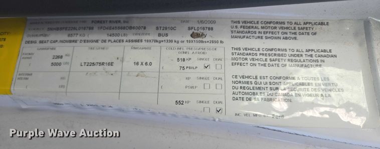 image for item DY1378 2008 Ford Starcraft shuttle bus