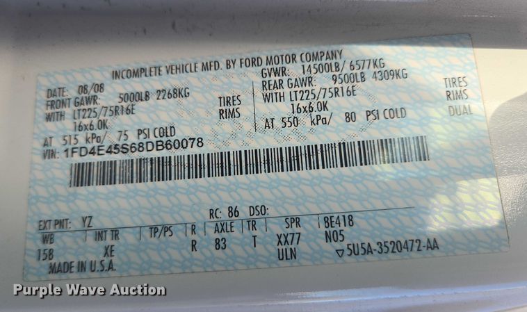 image for item DY1378 2008 Ford Starcraft shuttle bus