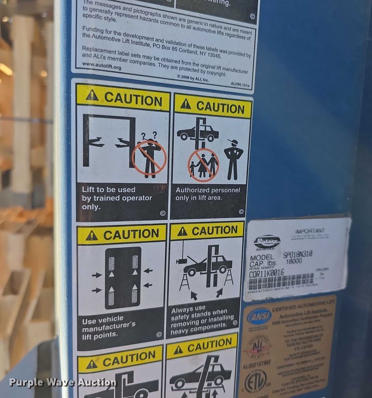 image for item DZ6464 2011 Rotary Lift SP018N310 two post automotive lift