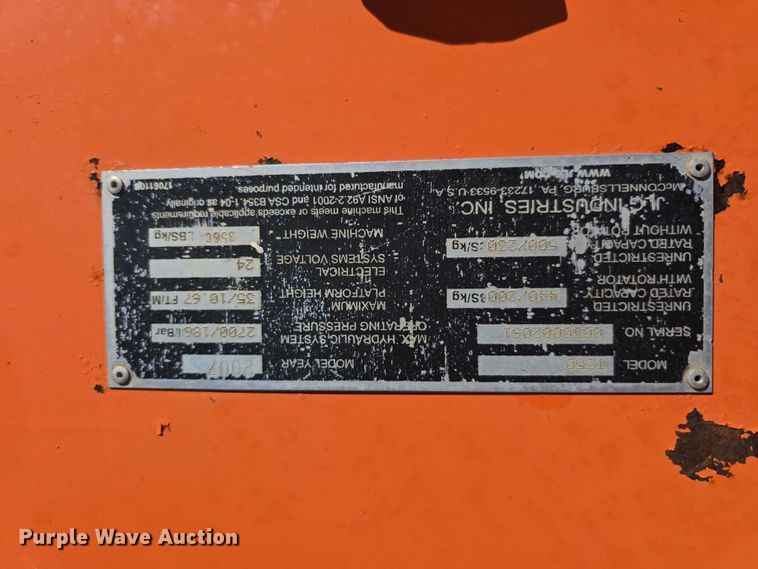 image for item DZ6471 2007 JLG T350 boom lift