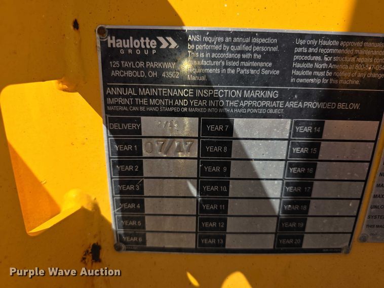 image for item DZ6475 2017 Haulotte 4527A boom lift