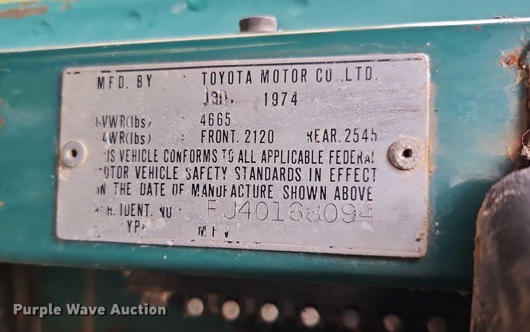 image for item EB8372 1974 Toyota  FJ 40 Land Cruiser SUV