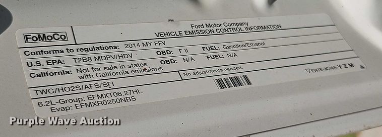 image for item EB8392 2014 Ford F250 Super Duty Ext. Cab pickup truck