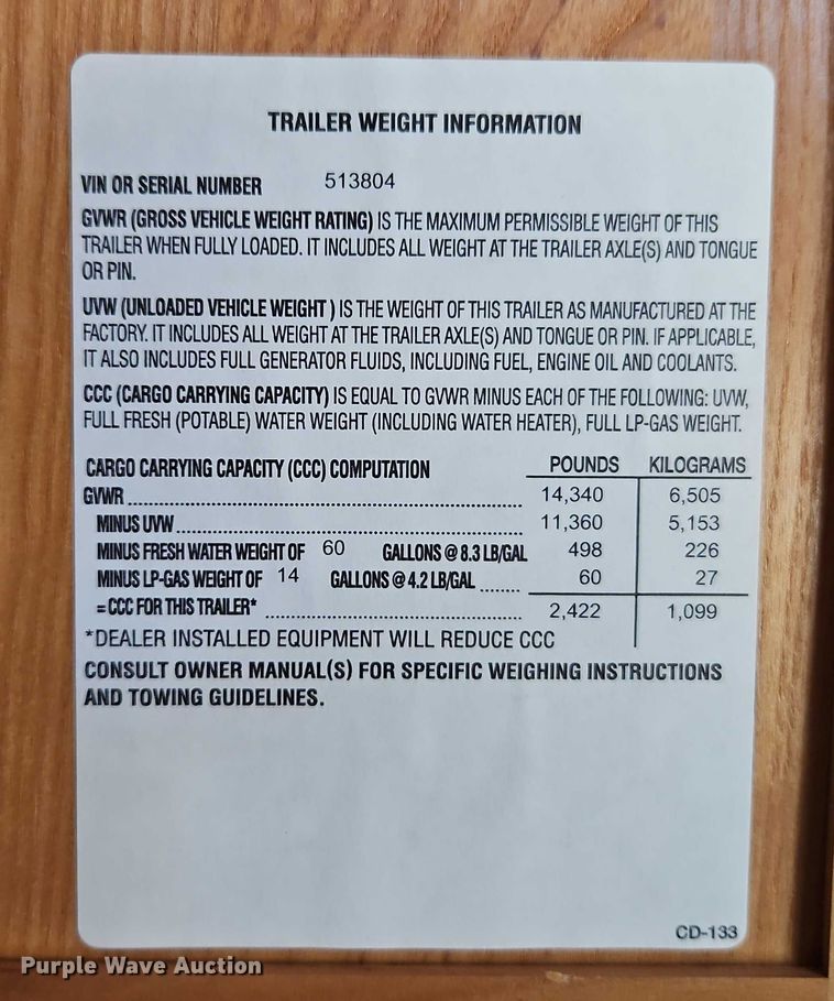 image for item EB8395 2005 Montana camper