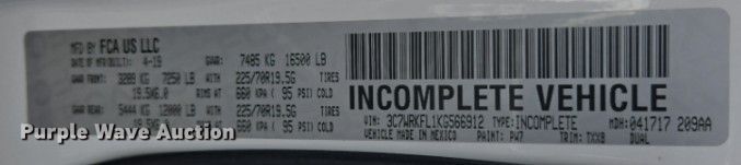 image for item EC1250 2019 RAM 4500HD Crew Cab flatbed truck