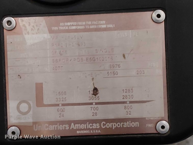 image for item EC1257 2016 UniCarriers PF50 forklift