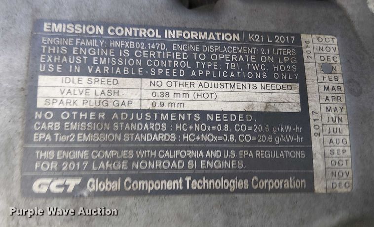 image for item EC1258 2016 UniCarriers PF50 forklift