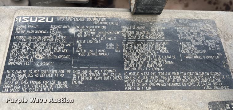 image for item EC3868 2008 GMC T6500 box truck