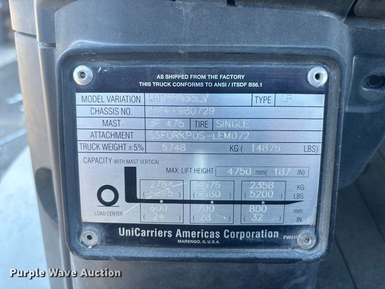 image for item EC3880 2014 Nissan PF80YLP forklift