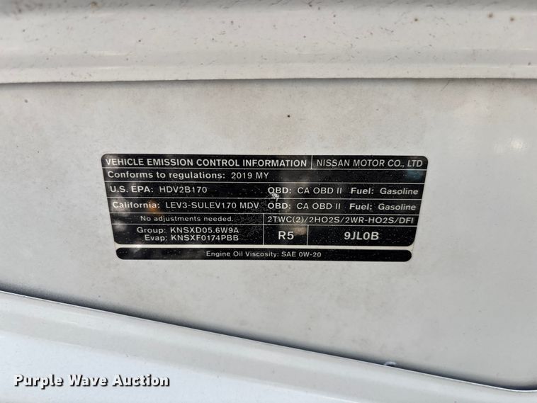 image for item EC3890 2019 Nissan NV2500HD van