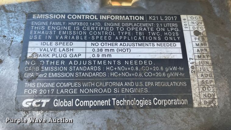 image for item EC8074 2017 UniCarriers PF50 forklift