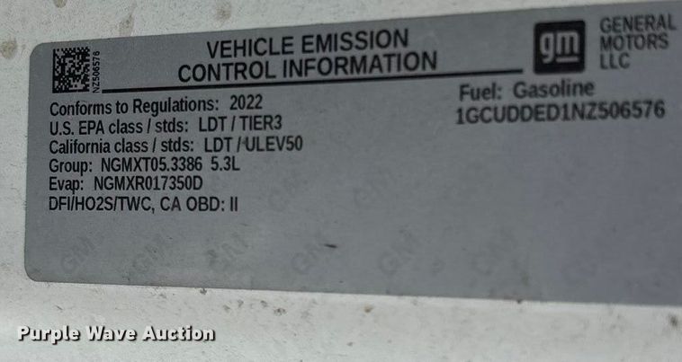 image for item ED2223 2022 Chevrolet Silverado 1500 Crew Cab pickup truck