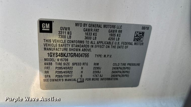 image for item ED2301 2016 Cadillac Escalade SUV