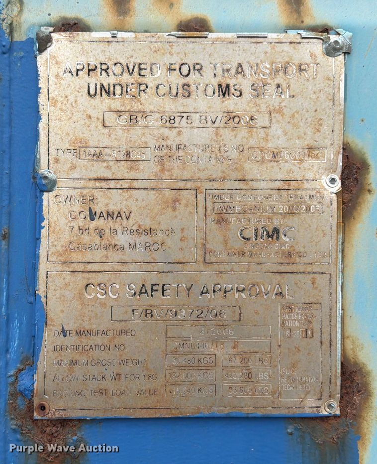 image for item ED4988 CIMC 1AAA-S128C45 shipping container