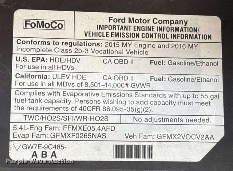 image for item ED5900 2016 Ford 450 delivery van