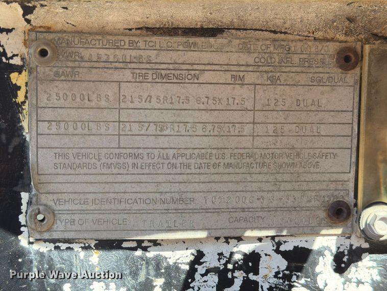 image for item ED5936 2006 TCI equipment trailer