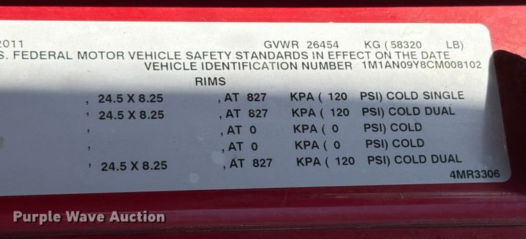 image for item ED5938 2012 Mack CHU613 semi truck