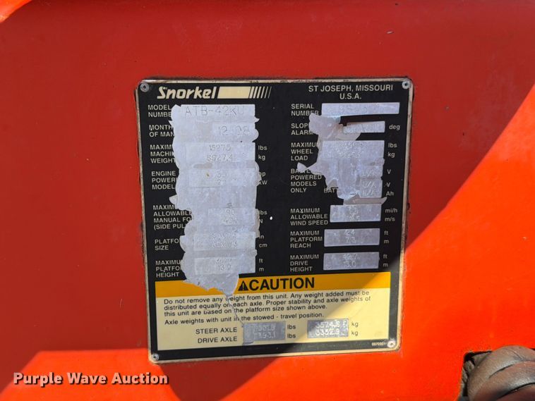 image for item ED5987 Snorkelift ATB-42KU boom lift