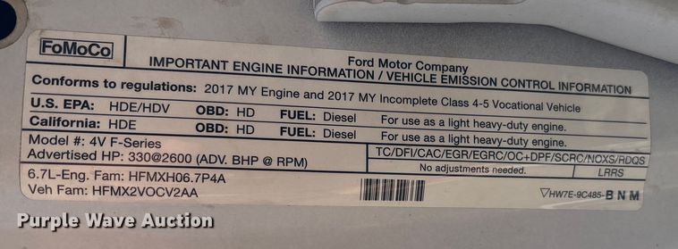 image for item EE4324 2017 Ford F450 Super Duty Crew Cab utility / service truck