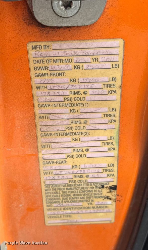 image for item EF2233 2011 Chevrolet Silverado 2500HD Ext. Cab utility bed pickup truck