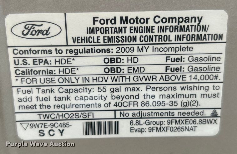 image for item EG0673 2009 Ford E450 Super Duty shuttle bus