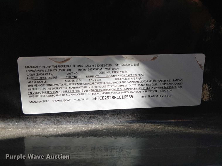 image for item EG1674 2024 Felling Trailers equipment trailer