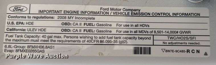 image for item EG6056 2008 Ford F350 Super Duty SuperCab flatbed pickup truck