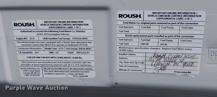 image for item EG8262 2018 Ford E450 Super Duty delivery truck