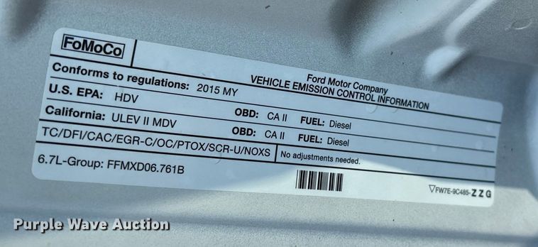 image for item EH4078 2015 Ford F250 Super Duty XL Crew Cab pickup truck